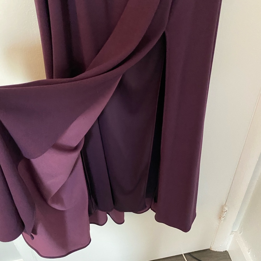 David's Bridal Off The Shoulder Purple Gown - Picture 3 of 8